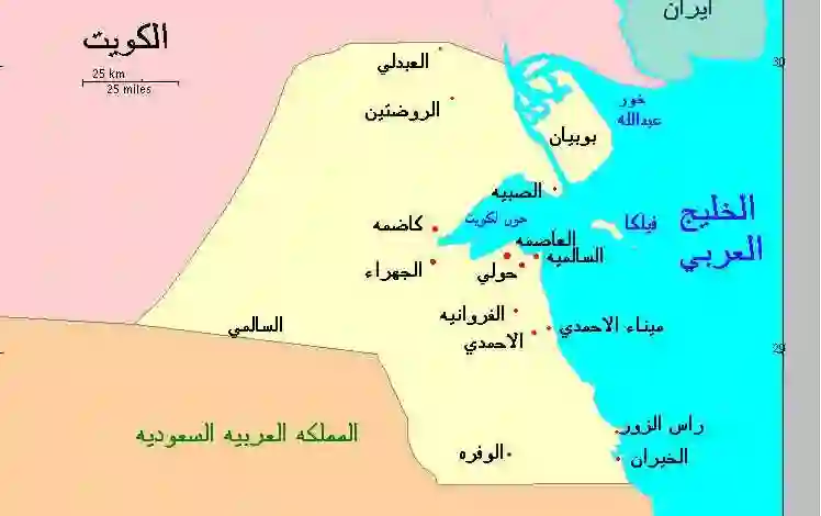 الخريطة الجديدة للكويت والسعودية 2024 