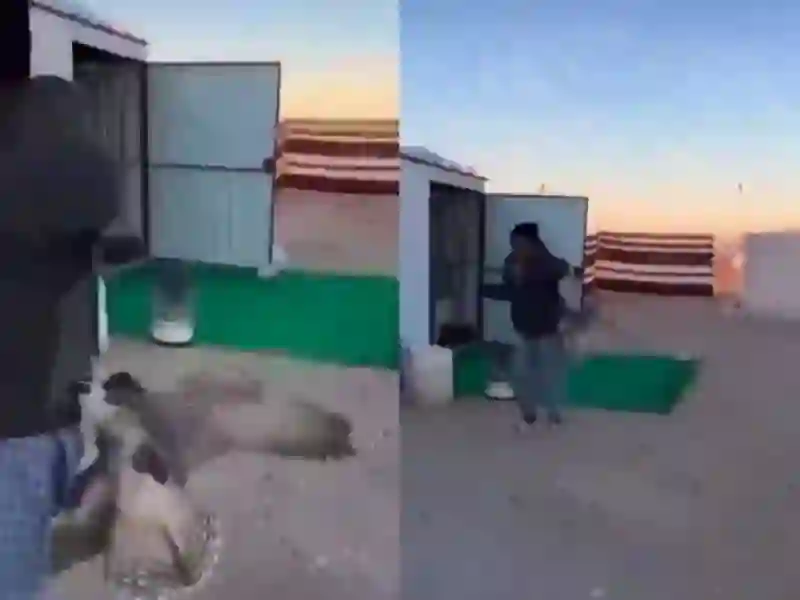 الفيديو الكامل لصقر جارح يهاجم عاملة منزلية في مخيم في البر ويلاحقها في كل مكان 