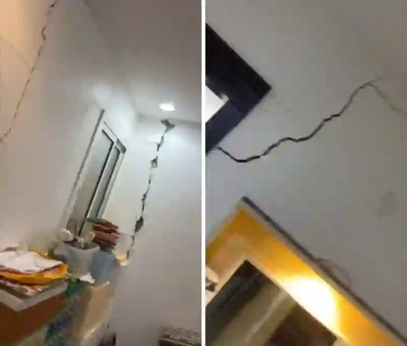 شاهد فيديو قوة الغش في البيوت التي ينفذها بعض المطورين العقاريين في الرياض والبيت اتشقق بعد ساعات من تسليمه