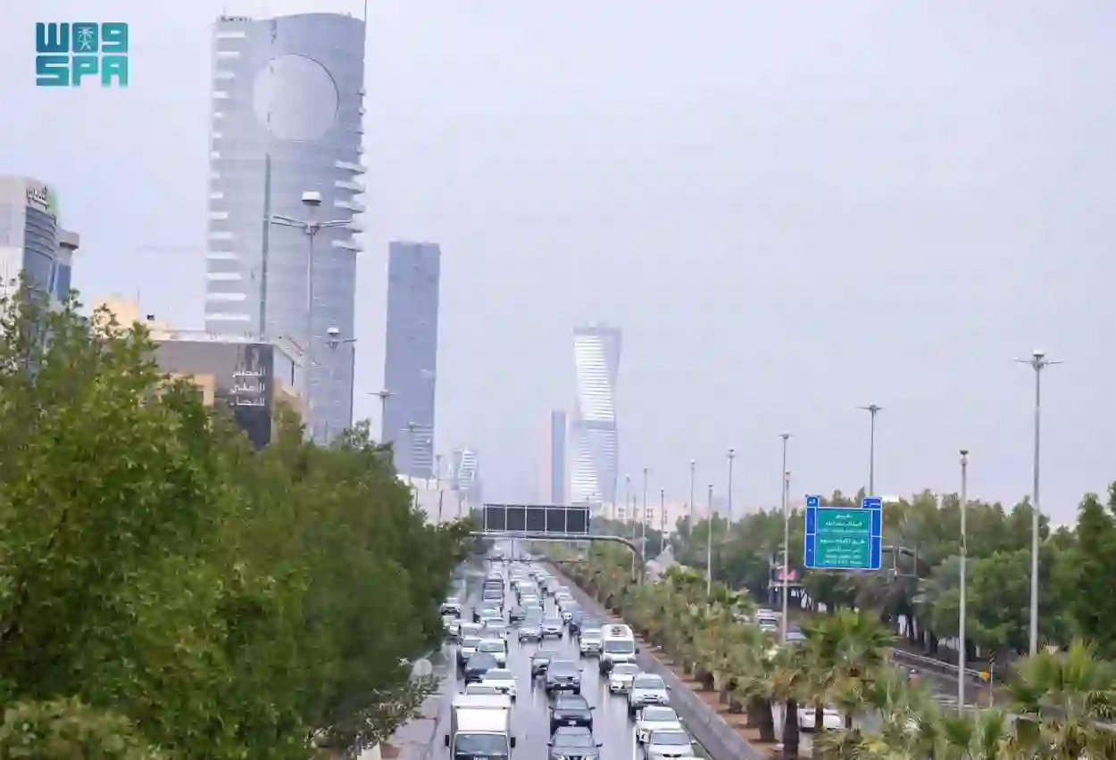صورتان توضحان كيف غيرت الموجة المطرية شكل الرياض