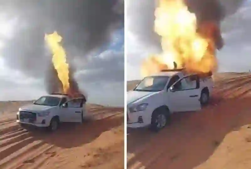 فيديو مرعب لانفجار دافور مرهم في شنطة سيارة والكشف عن سبب انفجاره 