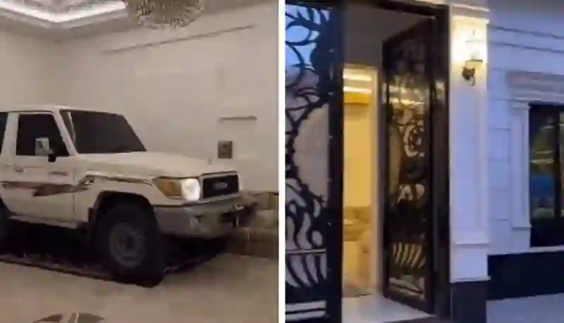 كيف سواها؟ فيديو سيارة جيب رُبع متوقفة داخل مجلس في السعودية 
